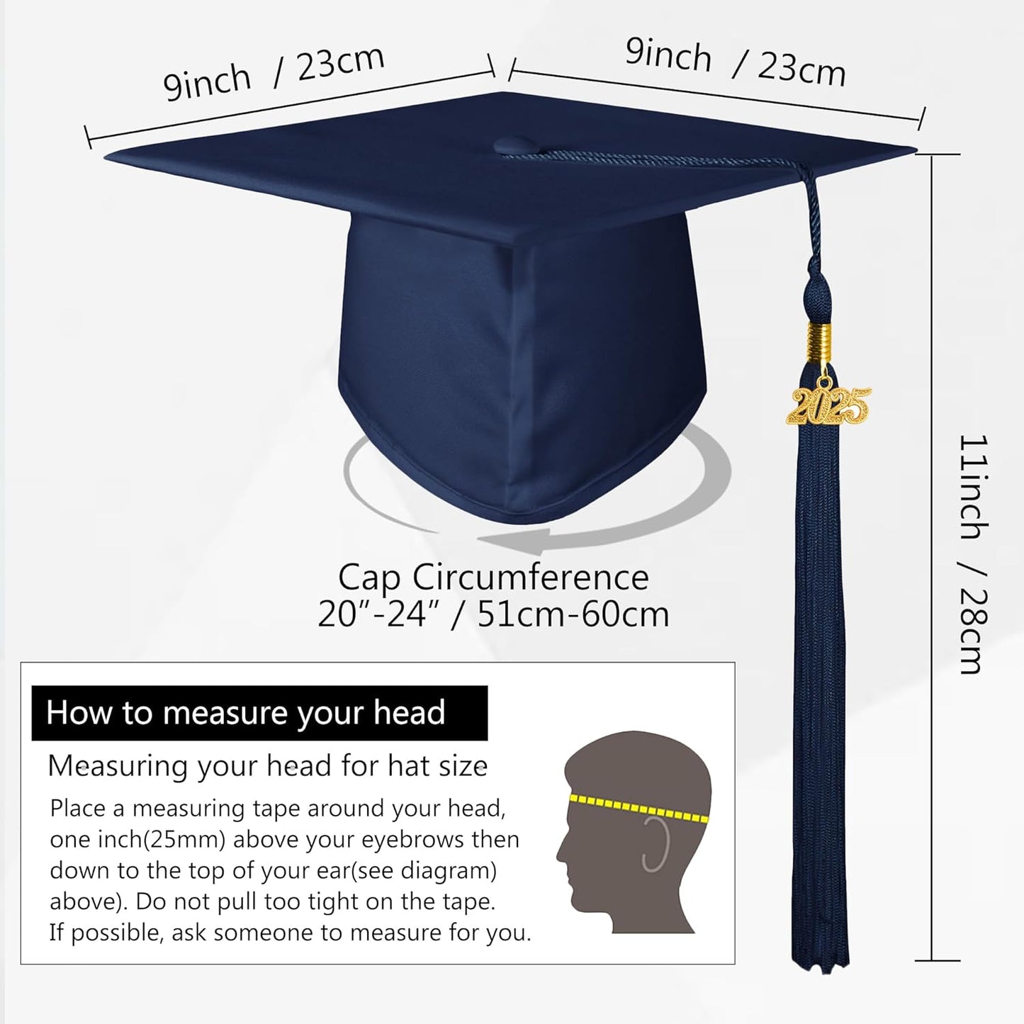 Matte Graduation Gown Cap Tassel Set 2022 for High School and Bachelor