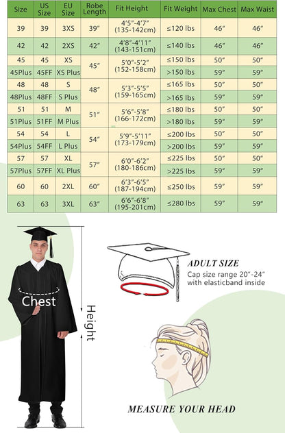 Matte Graduation Gown Cap Tassel Set 2022 for High School and Bachelor