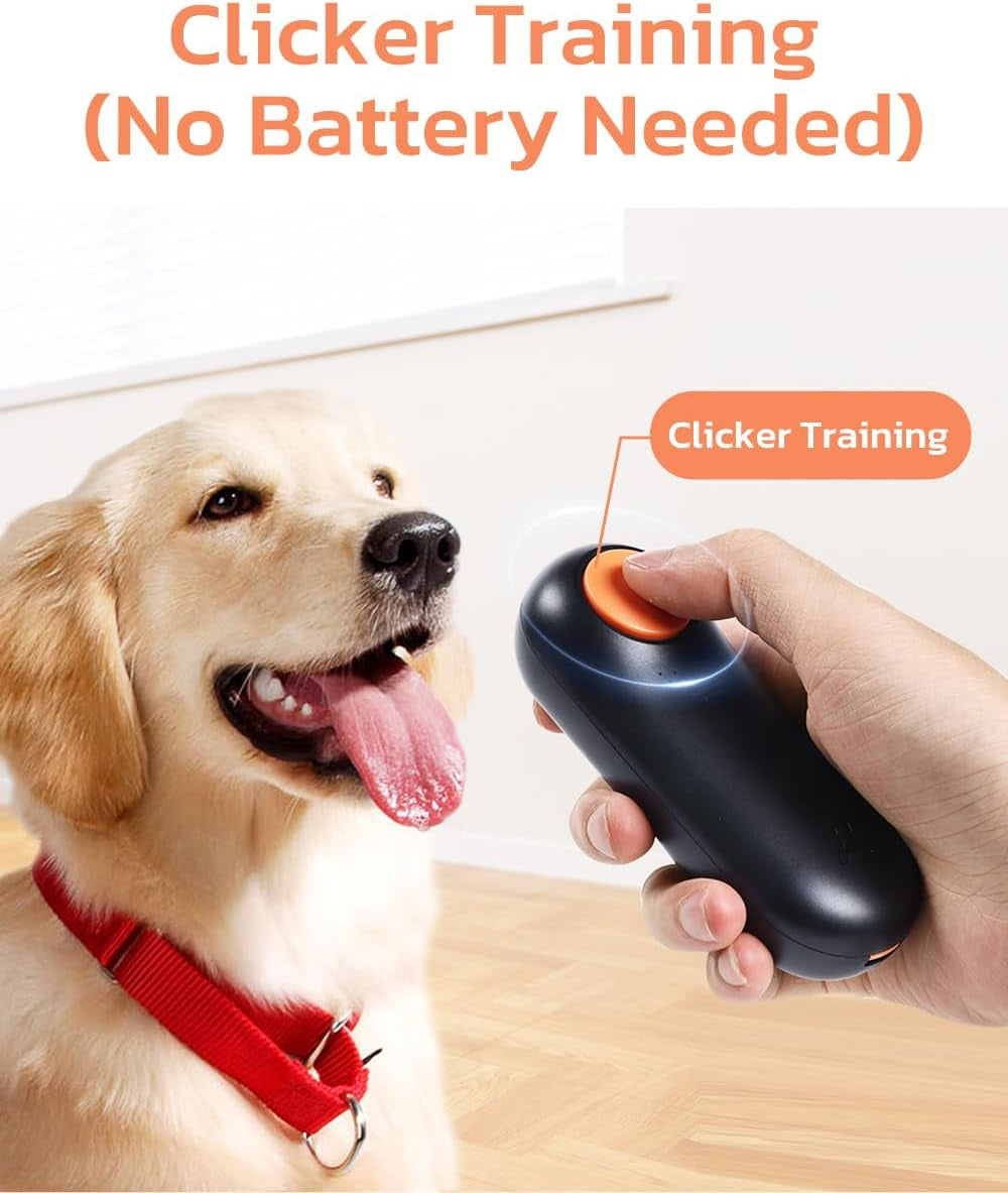 2-In-1 Puppy Essentials Dog Treat Carrier & Training Clicker, Durable Dual Use Dog Stuff for Pet Training, Food Grade Material, Lightweight, Innovative Desiccant Compartment, Black